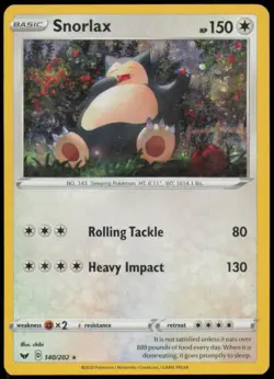 Snorlax (Cosmos Holo) 140/202 Promo Blister Exclusives Pokemon Lightly Played - Image 1