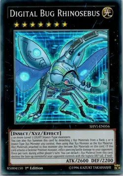 Yugioh Digital Bug Rhinosebus SHVI-EN056 1st Edition Super Rare NM - Image 1