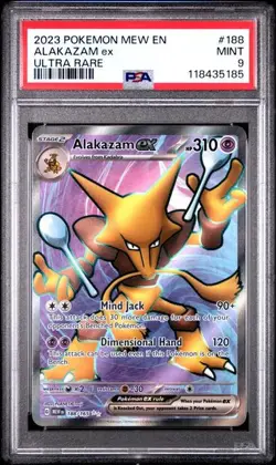 Pokemon TCG Card game - Alakazam ex 188/165 English PSA 9 - Image 1