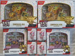 Pokemon TCG 151 Zapdos Ex ×2 -Alakazam Ex ×2 -Booster Bundle ×4 Scarlet & Violet - Image 1