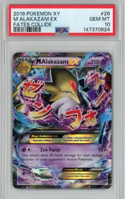 2016 Pokemon XY Mega Alakazam ex 26/124 Fates Collide PSA 10 GEM MINT TCG - Image 1