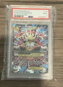 Pokemon TCG: M Alakazam EX, #118/124, Fates Collide, Full Art PSA 9 MINT - Look - Image 1