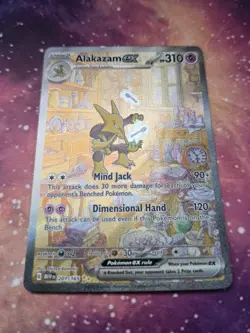 Pokemon TCG Alakazam ex 201/165 SV Scarlet & Violet 151 SIR Full Art Holo NM - Image 2