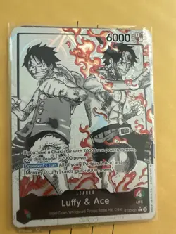 Bandai One Piece CCG Luffy & Ace Alt Art Leader ST30-001 6000 Power Holo English - Image 1
