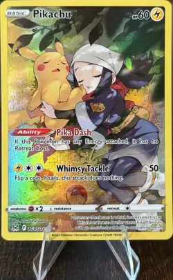 Pokemon Pikachu Ultra Rare Holo TG05/TG30 Lost Origin Trainer Gallery 60 HP - Image 1