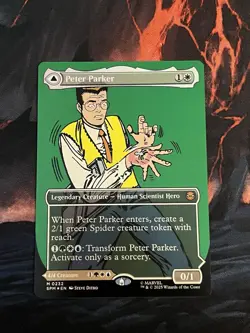 NM Borderless Foil Peter Parker, MTG, Marvel's Spider-Man, Magic, 232, Ship ASAP - Image 1