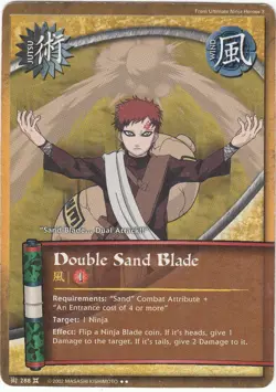 2 x Naruto TCG Trading Card Game DOUBLE SAND BLADE 288 Rare 1 Foil (2002) - Image 3