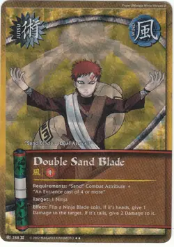 2 x Naruto TCG Trading Card Game DOUBLE SAND BLADE 288 Rare 1 Foil (2002) - Image 4