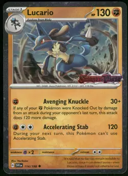 Holo Foil Lucario (Scarlet & Violet Stamp) 114/198 Uncommon Miscellaneous Cards - Image 1