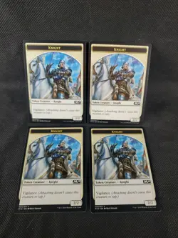 4x Knight Token 2/2 Vigilance Core Set 2019 MTG Magic The Gathering Playset TCG - Image 1