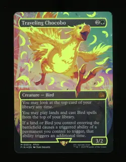 Traveling Chocobo (Borderless) (Neon Ink Yellow) - MTG Final Fantasy - Image 1