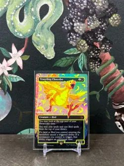Traveling Chocobo (Borderless) (Neon Ink Yellow) - MTG Final Fantasy - Image 3