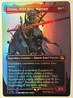 MTG FIRION, WILD ROSE WARRIOR (BORDERLESS) FINAL FANTASY 386 FOIL NM - Image 1