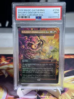 MTG Beholder's Disintegration Ray - (Rainbow Foil) Secret Lair Drop PSA 9 D&D - Image 1