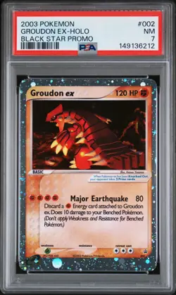 PSA 7 2003 POKEMON BLACK STAR PROMO #002 GROUDON EX-HOLO - Image 1