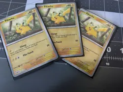 Lot of 3X- Pokemon TCG Pikachu Scarlet & Violet-151 025/165 Reverse Holo Common - Image 1