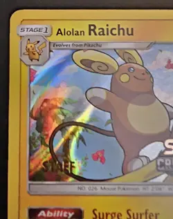 Alolan Raichu Staff Stamped Prerelease Crimson Invasion Promo Pokemon Card SM72 - Image 2
