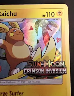 Alolan Raichu Staff Stamped Prerelease Crimson Invasion Promo Pokemon Card SM72 - Image 3