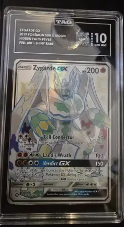 2019 POKEMON SUN & MOON HIDDEN FATES #SV65 FULL ART/ZYGARDE GX TAG 10 - Image 1