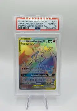 Charizard & Braixen Gx Tag Team Rainbow Secret Rare PSA 10 Pokemon CosmicEclipse - Image 3