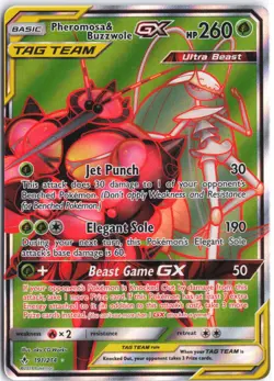 Pheromosa & Buzzwole GX 191/214 Ultra Rare Unbroken Bonds Pokemon NM - Image 1