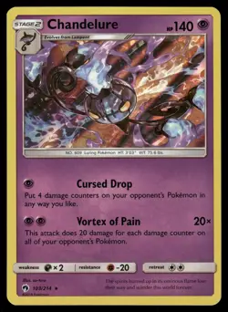 Chandelure 103/214 Holo Rare Lost Thunder Pokemon Lightly Played - Image 1