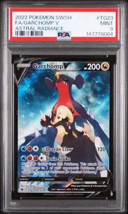 2022 POKEMON SWORD & SHIELD ASTRAL RADIANCE #TG23 FULL ART/GARCHOMP V PSA 9 - Image 1