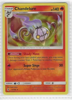 Chandelure 13/145 Holo Rare Guardians Rising Pokemon Holo Near Mint - Image 1