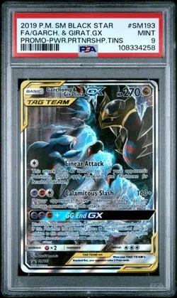 2019 POKEMON SM BLACK STAR PROMO #SM193 FULL ART/GARCHOMP & GIRATINA GX PSA 9 - Image 1