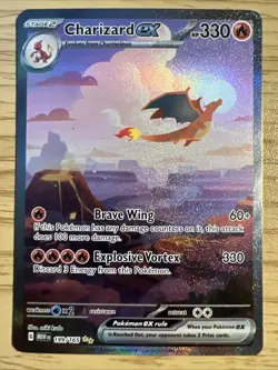 Charizard ex 199/165 Sv: Scarlet & Violet 151 Illustration Rare Pokemon TCG - Image 1