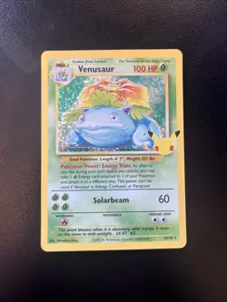 VENUSAUR POKEMON HOLO RARE #15/102 25TH ANNIVERSARY STAMP - Image 1