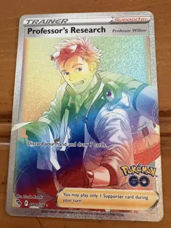 2022 Pokemon GO #84 Professor's Research - Professor Willow RAINBOW SECRET RARE - Image 1