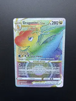 Pokemon TCG Dragonite VSTAR Pokemon GO 081/078 Holo Secret Rainbow Rare - Image 1