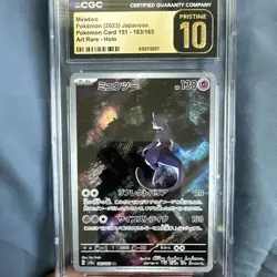 Pokemon TCG SV2a 151 Mewtwo #183/165 JP AR Holo CGC Pristine 10 - Image 1
