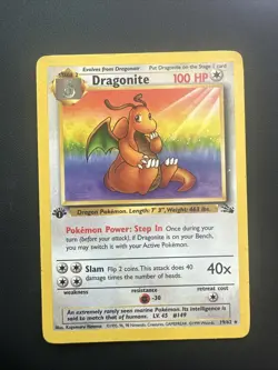 Dragonite 19/62 Fossil Regular Rare 1st Edition 1999 Pokemon TCG - Image 1