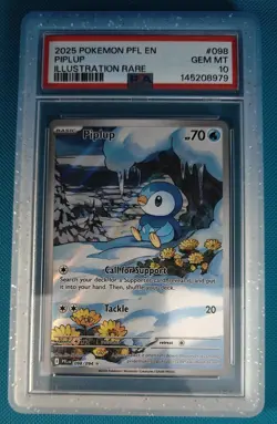 2025 Pokemon TCG - Piplup IR Phantasmal Flames #098 - Gem Mint PSA 10 - Image 1