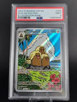 Pokemon - Alolan Dugtrio - Surging Sparks - 208/191 - Illus. Rare- PSA 9 Mint - Image 1