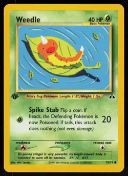 Pokemon Weedle 70/75 Neo Discovery Common 1st Edition Near Mint - Image 1
