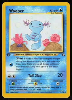 Pokemon Wooper 71/75 Neo Discovery Common 1st Edition Near Mint - Image 1