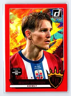 2025-26 Donruss Road to FIFA World Cup #11 Martin Odegaard Pitch Kings Red - Image 1