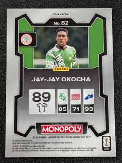 2026 Panini Monopoly Prizm FIFA World Cup #82 Jay-Jay Okocha Nigeria NEBULA SSP - Image 2