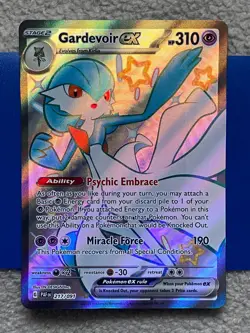 Pokemon TCG Paldean Fates SHINY GARDEVOIR EX 217/91 Holo Rare - Image 1