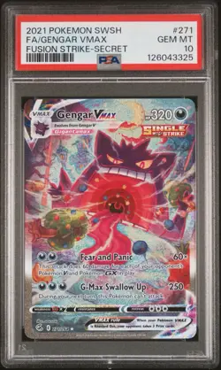 2021 POKEMON SWORD & SHIELD FUSION STRIKE SECRET FULL ART/GENGAR VMAX PSA 10 - Image 1