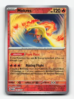 Moltres 146/165 Reverse Holo 151 Rare 2023 Pokemon Card LP - Image 1