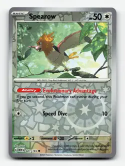 Spearow 021/165 Reverse Holo 151 Common 2023 Pokemon Card LP - Image 1