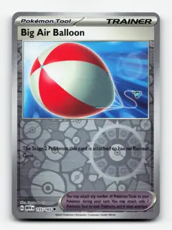 Big Air Balloon 155/165 Reverse Holo 151 Uncommon 2023 Pokemon Card LP - Image 1