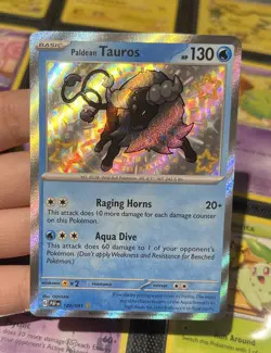 Paldean Tauros 120/091 BabyShiny Rare Holo Paldean Fates - Pokemon TCG NM - Image 1