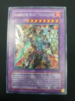 Yugioh Gladiator Beast Heraklinos Secret Rare 1st GLAS Light Play see pictures - Image 1