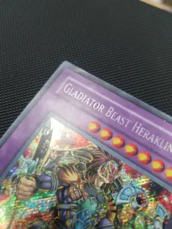 Yugioh Gladiator Beast Heraklinos Secret Rare 1st GLAS Light Play see pictures - Image 3