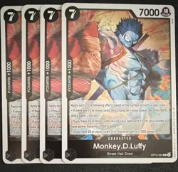Playset Bandai One Piece TCG Monkey D. Luffy OP15-092 English Black x4 - Image 1